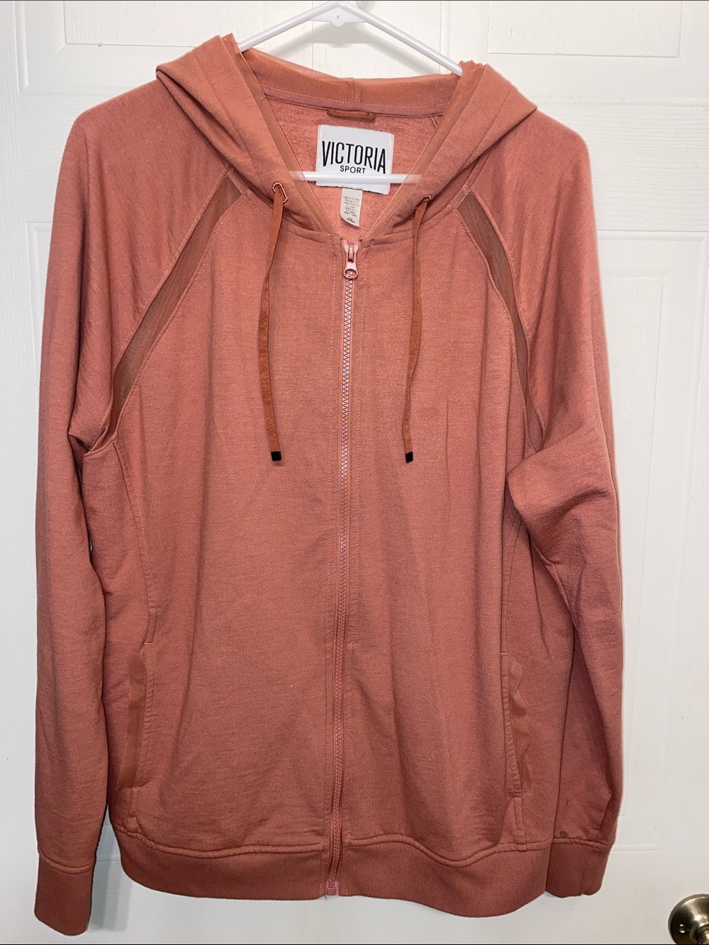 Victoria Sport Zip-Up Hoodie in Dusty Rose